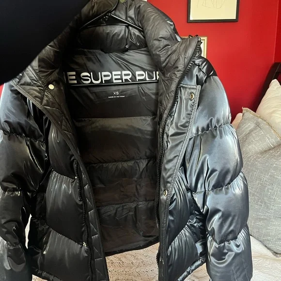 Basically new* Aritzia liquid shine Gray Puffer Jacket - Picture 7 of 8